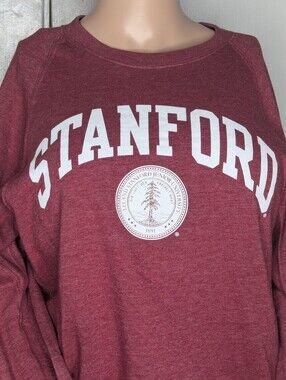 Stanford University Triblend League Red Crewneck Sweatshirt Women Size S